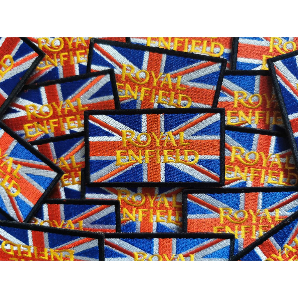 Royal Enfield Heritage UK Flag sew-on decorative embroidered fabric patch: for sewing on garments