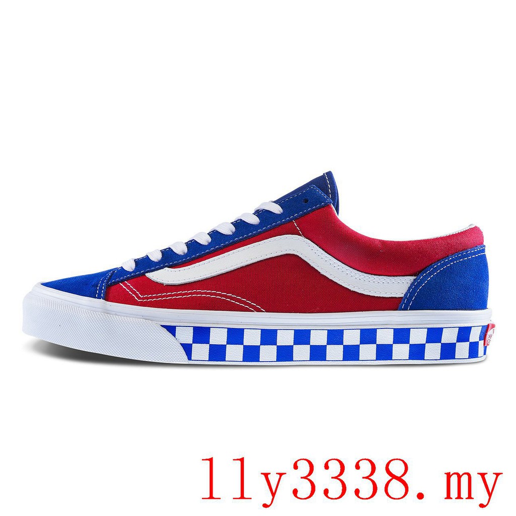 blue vans with checkers