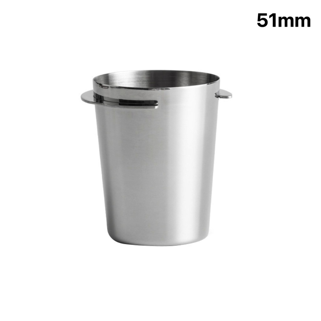 shopee: 51mm / 58mm Stainless Steel Dosing Cup Coffee Sniffing Mug Powder Feeder Fit Espresso Machine Portafilter Tamper Powder (0:0:OPTION:51mm Silver;:::)
