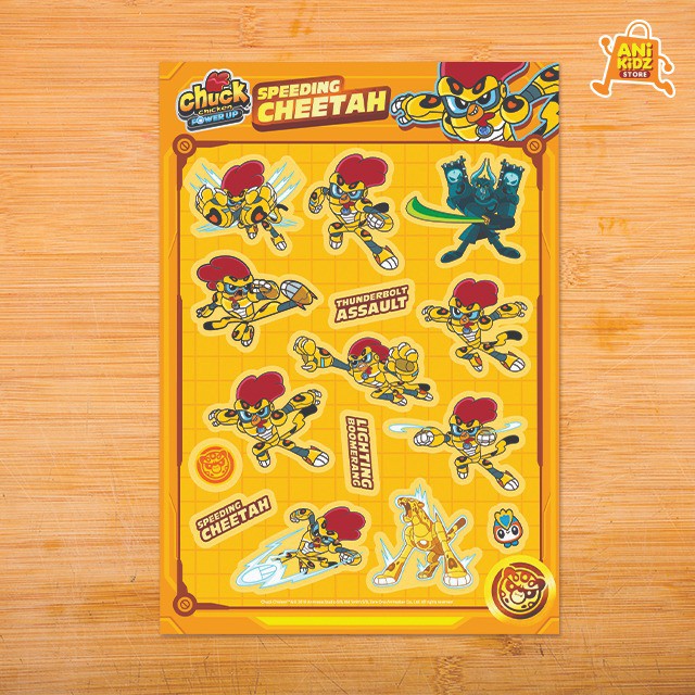 Anikidz Chuck Chicken Power Up Sticker Speeding Cheetah Shopee Malaysia