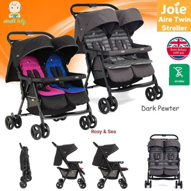 joie aire twin stroller dark pewter