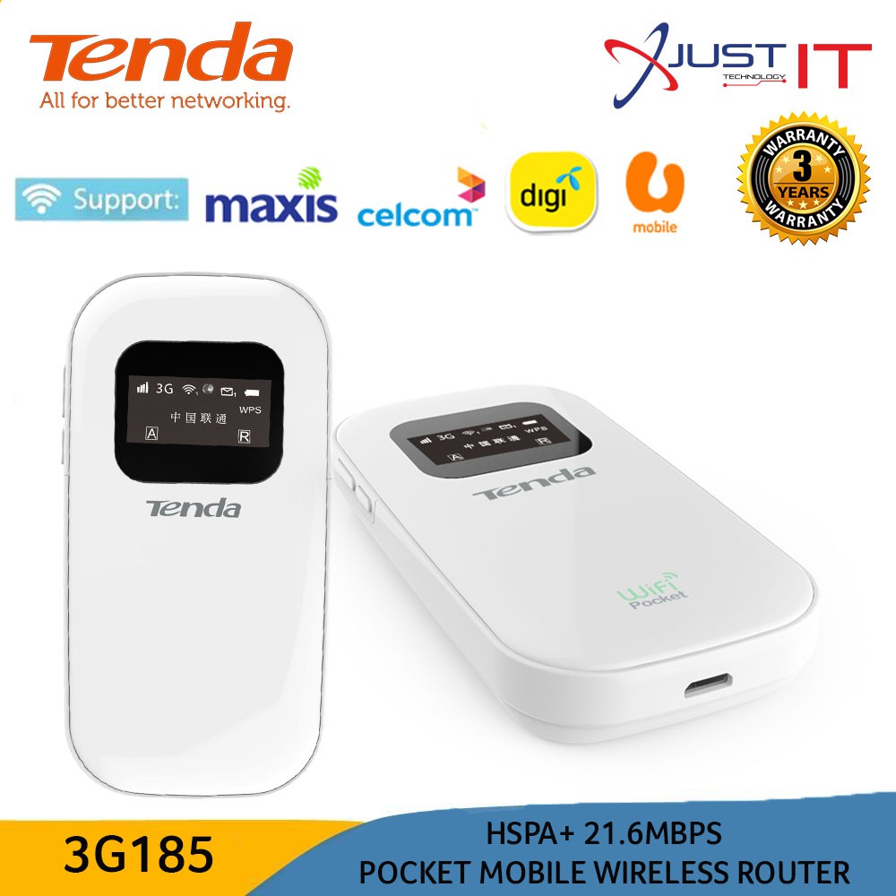 Thanksgiving tale skrivning Tenda 3G185 Hspa+ 21.6Mbps Pocket Mobile Wireless Router | Shopee Malaysia