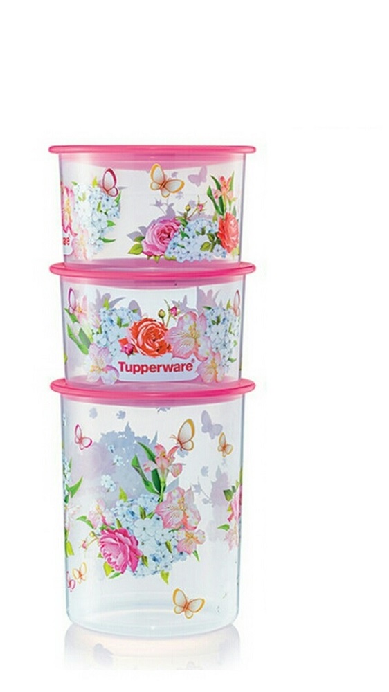 Tupperware One Touch Spring Garden (2x600ml, 1x1.25L)