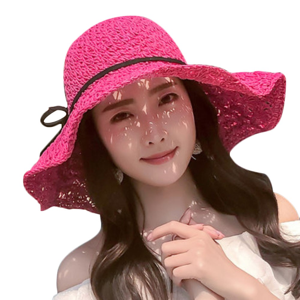 red floppy sun hat