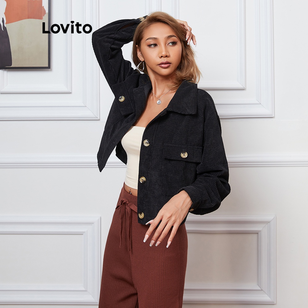 Premium Have Lovito Casual Plain Pocket Basic Jackets L08139 (Black) Jaket Kasual Polos Dengan Saku Dasar (Hitam) Rel... - Image 2