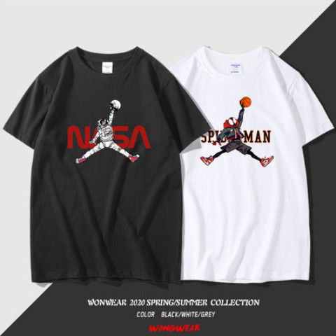 100 Nike Fashion All Match Marvel Nasa Flying Man Joint Pattern Printed Short Sleeved T Shirt Men S European And American Fashion Brand Spiderman Summer Sports Basketball Top Shopee Malaysia
