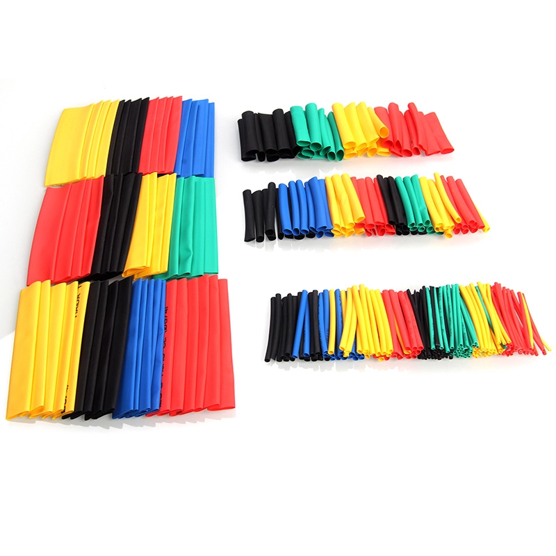 328Pcs/pack Polyolefin Shrinking Assorted Heat Shrink Tubing Insulated Sleeving Tubing Set Heat Shrinkable Tube Wrap Wire-Multicolor 