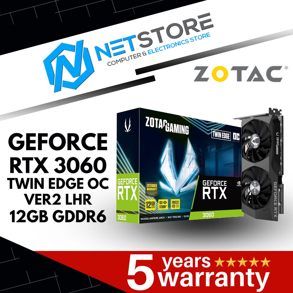 ZOTAC GAMING GEFORCE RTX 3060 TWIN EDGE OC VER2 LHR 12GB GDDR6 GRAPHIC ...