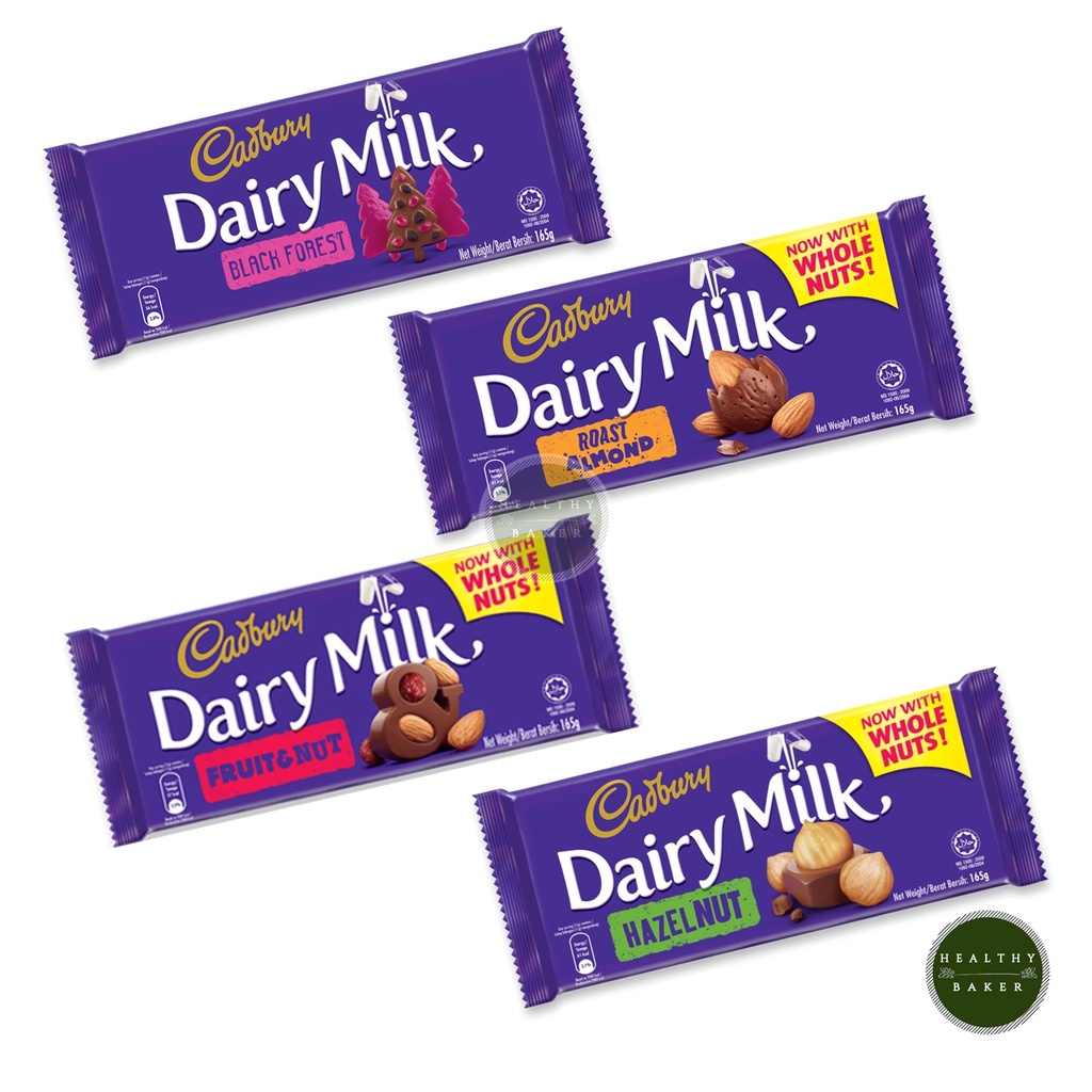 Cadbury Dairy Milk 160g 165g Chocolate Fruit And Nut Hazelnut