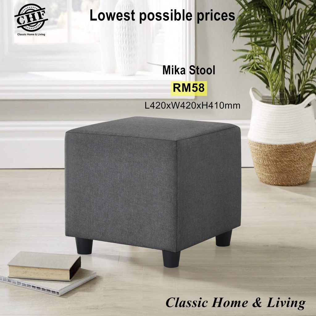 CHF Mika 1 seater Stool Bench Chair / Bench Chair for living room /bedroom /café shop