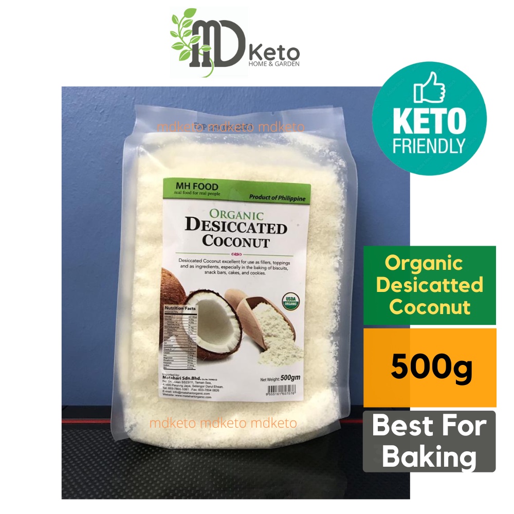 [lchf.my] MH Premium 500g Ground Organic Desicatted Coconut Low Carb Diet, LCHF Keto cake bakery kitchen bakeware BAKING