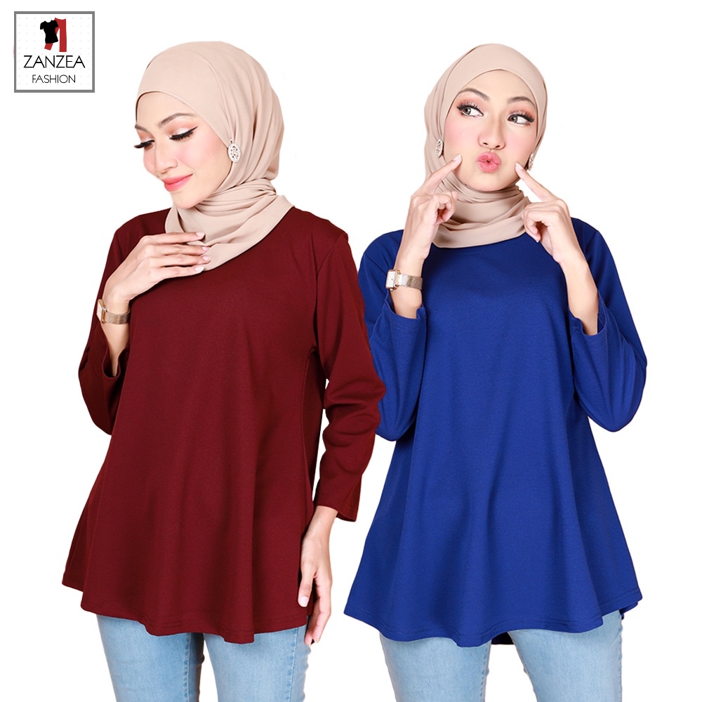 ZANZEA Women Blouse Women Baju Raya 2022 Inaya Peplum Fashion Blouse Top Baju Wanita Modern Muslim [B31/227]