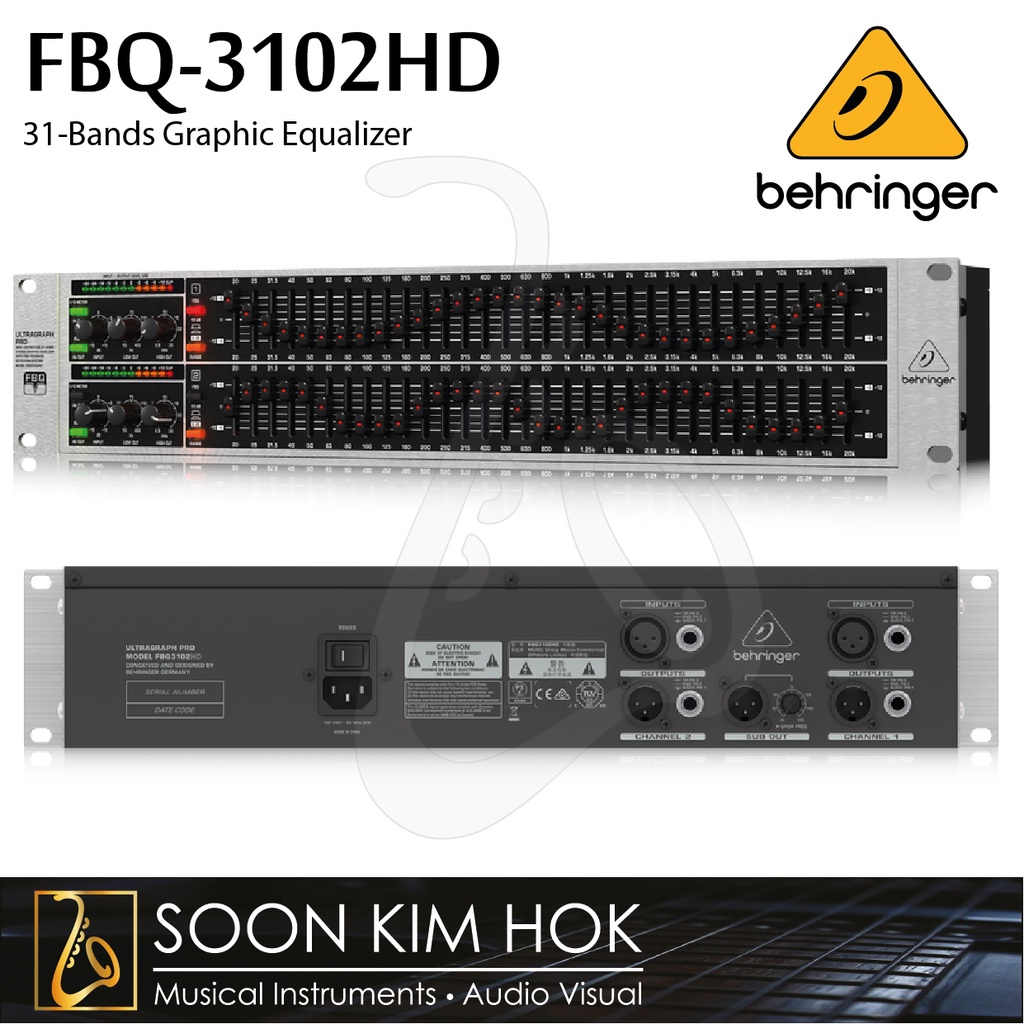 BEHRINGER FBQ-3102HD 31-Band Stereo Graphic Equalizer with Feedback ...