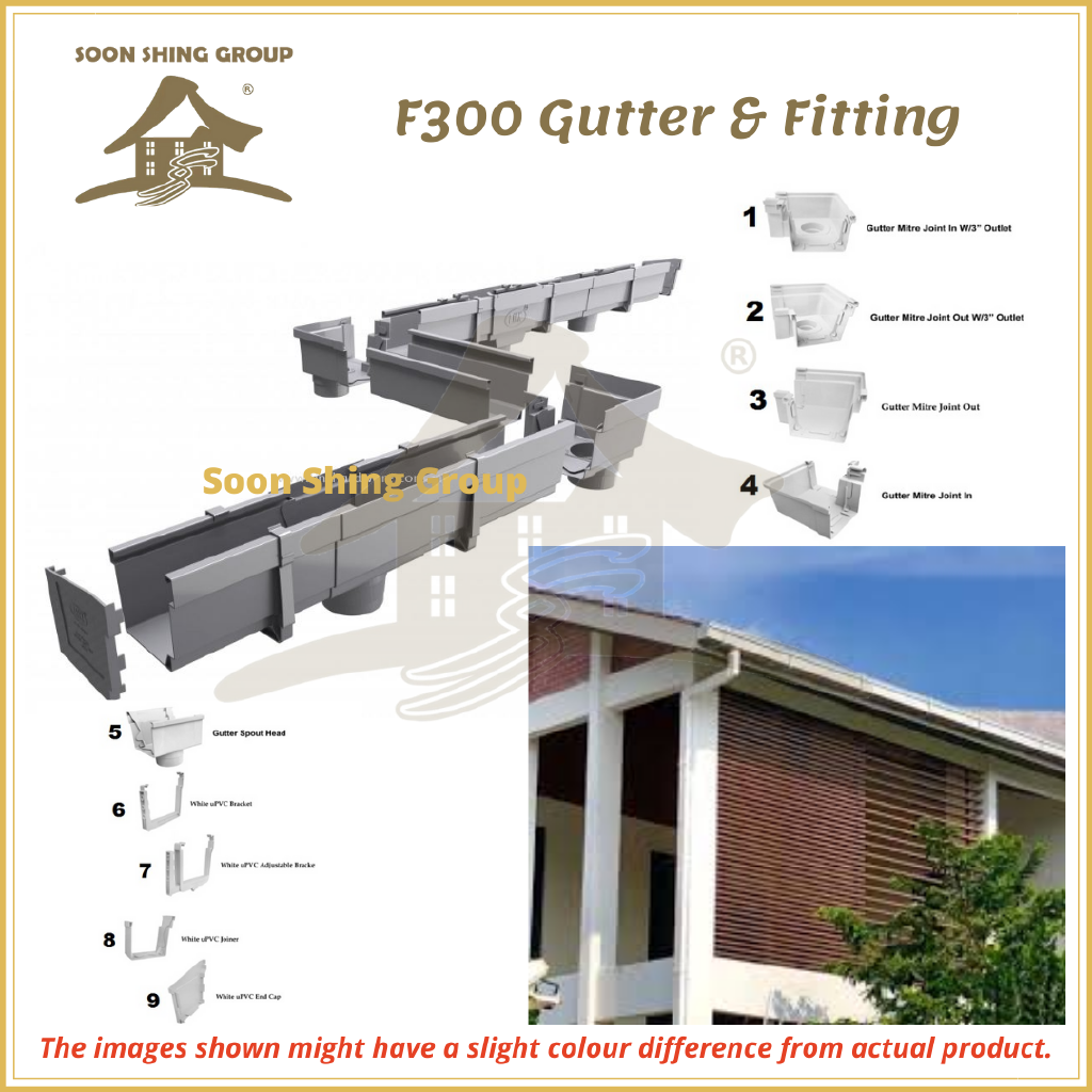 F300 PVC GUTTER MITRE FITTING (PVC RAINWATER GUTTER) GREY Shopee Malaysia