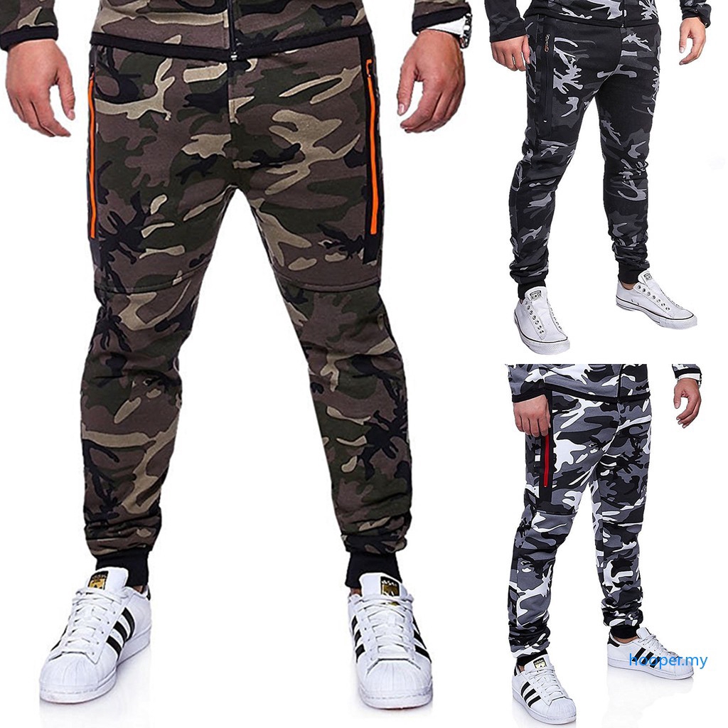 Men Camouflage Cargo Jogger Long Pants Sport Combat Zip Casual 🍭HP🍭 ...