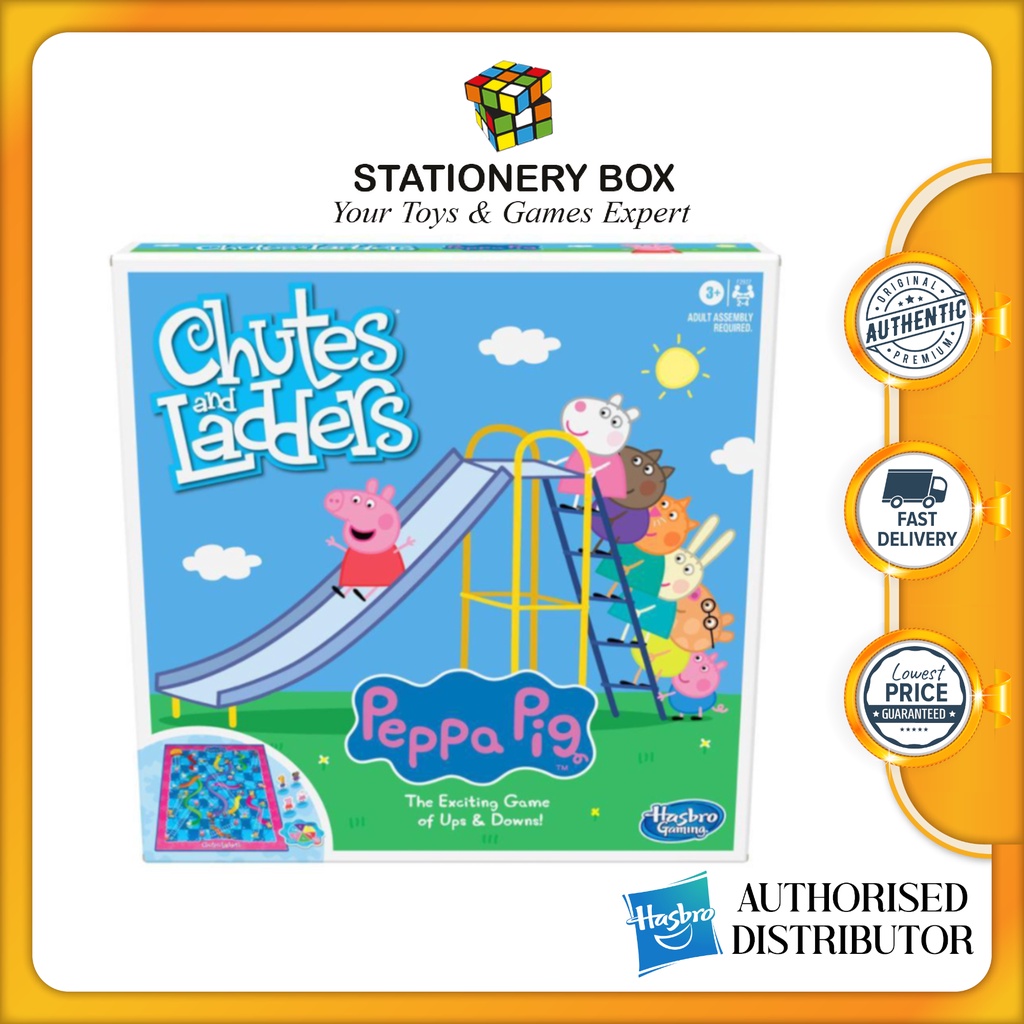ORIGINAL Hasbro Chutes and Ladders, Peppa Pig Edition 24 Players