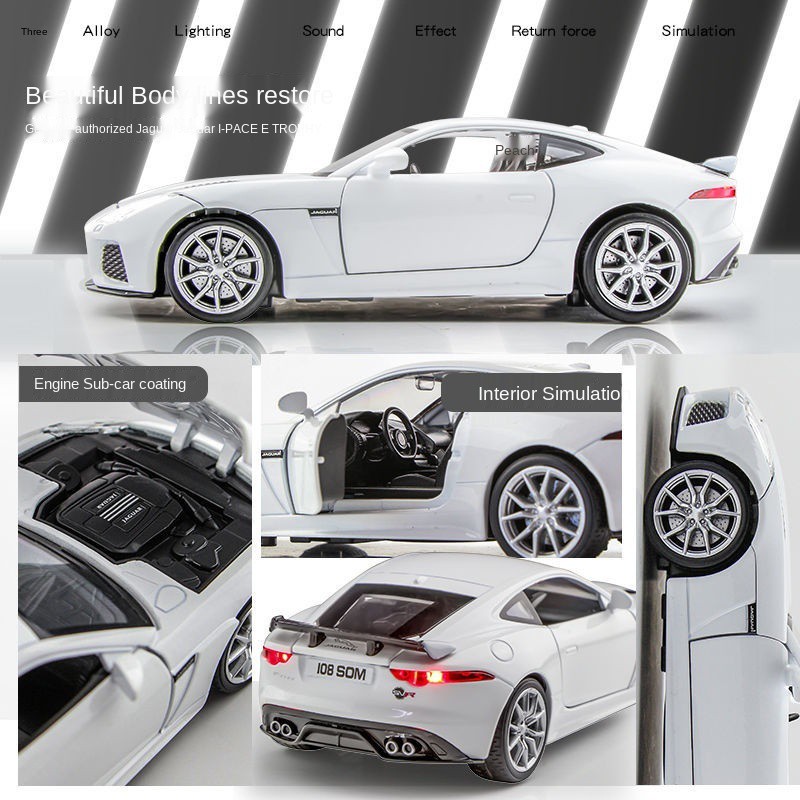 Original Jaguar F-type alloy model simulation metal racing car 