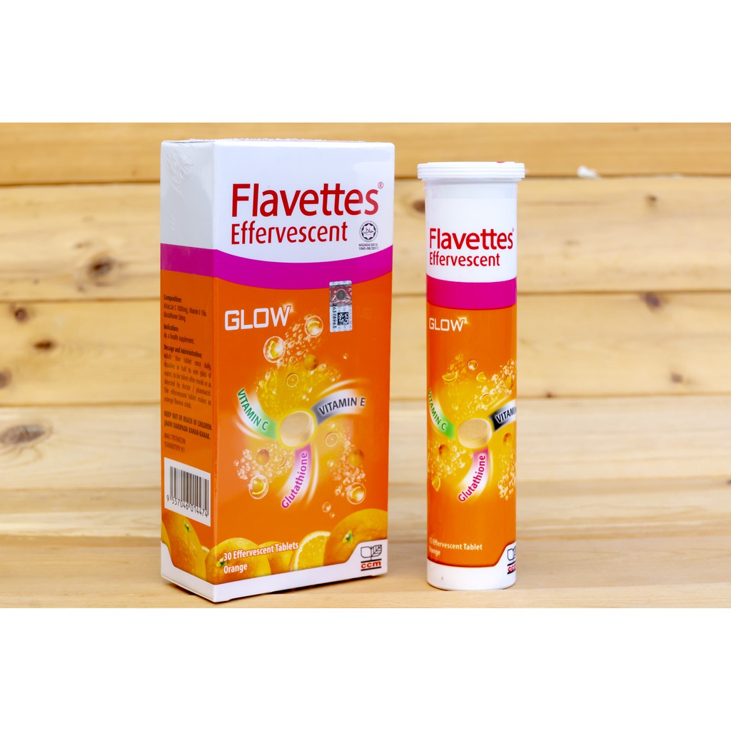 Flavettes Effervescent Glow Vitamin C 1000mg Vitamin E Glutathione Tablets Shopee Malaysia