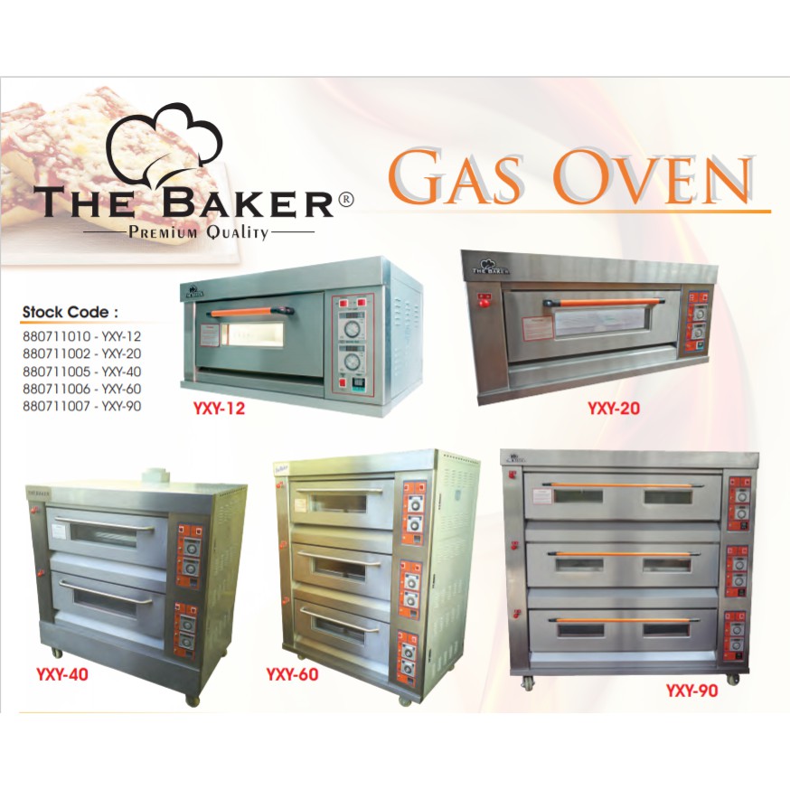 THE BAKER Gas Oven 1 Deck 2 Tray Digital YXY20 Heavy Duty Automatik