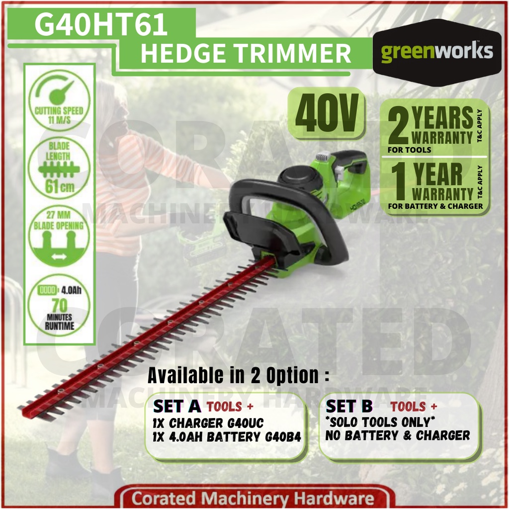 [CORATED] Greenworks G40HT61 40V 24