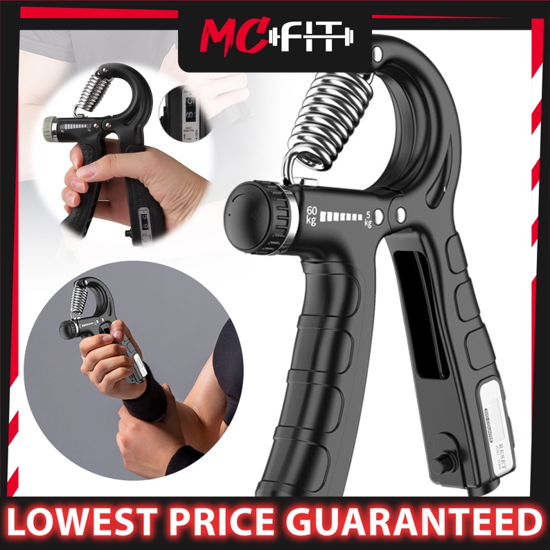 MCFIT 5kg-60kg Adjustable Hand Grip Gripper Fitness Hand Exerciser Grip ...