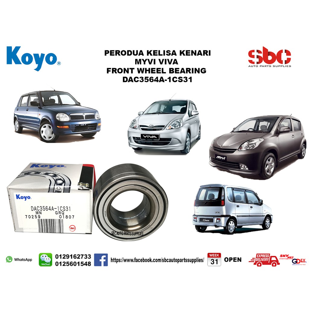 PERODUA KELISA KENARI VIVA MYVI FRONT WHEEL BEARING (KOYO 