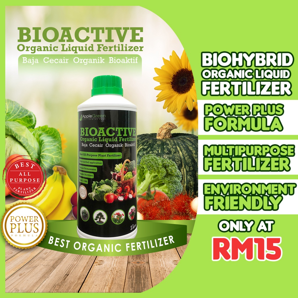 BIOACTIVE Organic Liquid Fertilizer 1Litre Baja Organik Cecair / Foliar ...