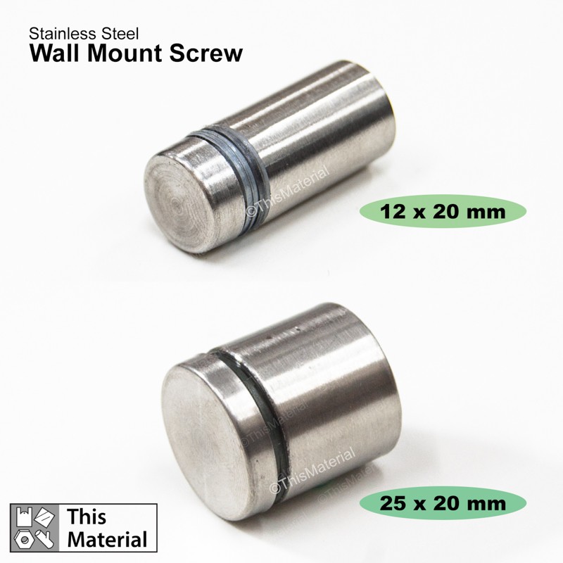 Standoff Screw Stainless Steel Wall Mount Screw Skru Dinding Stand Off 25 mm 12 mm 12*25 mm 25*