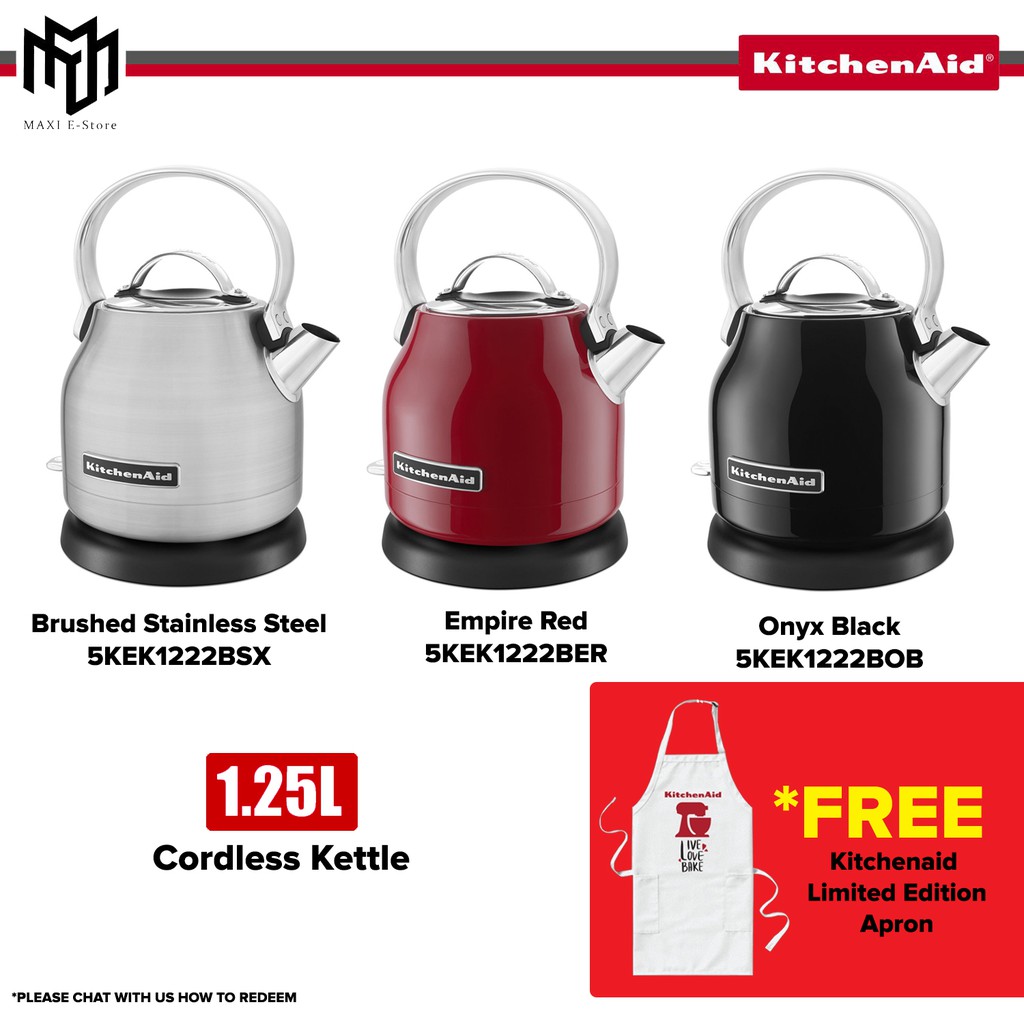 Kitchenaid Cordless Electric Kettle Stainless Steel 1 25 L 5kek1222ber 5kek1222bsx 5kek1222bob Shopee Malaysia