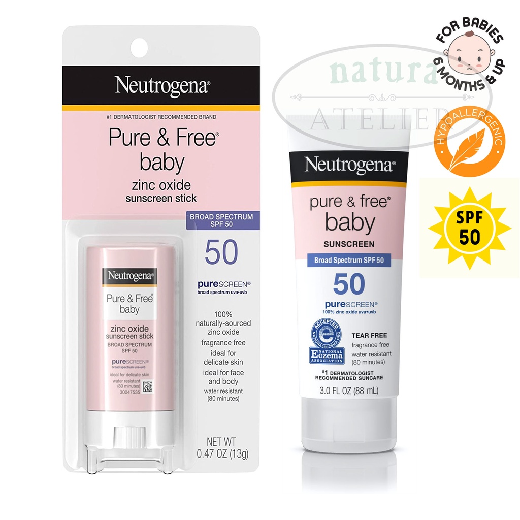 Pure & Free Baby Sunscreen Stick Lotion, Broad Spectrum SPF 50, Hypoallergenic | Shopee Malaysia