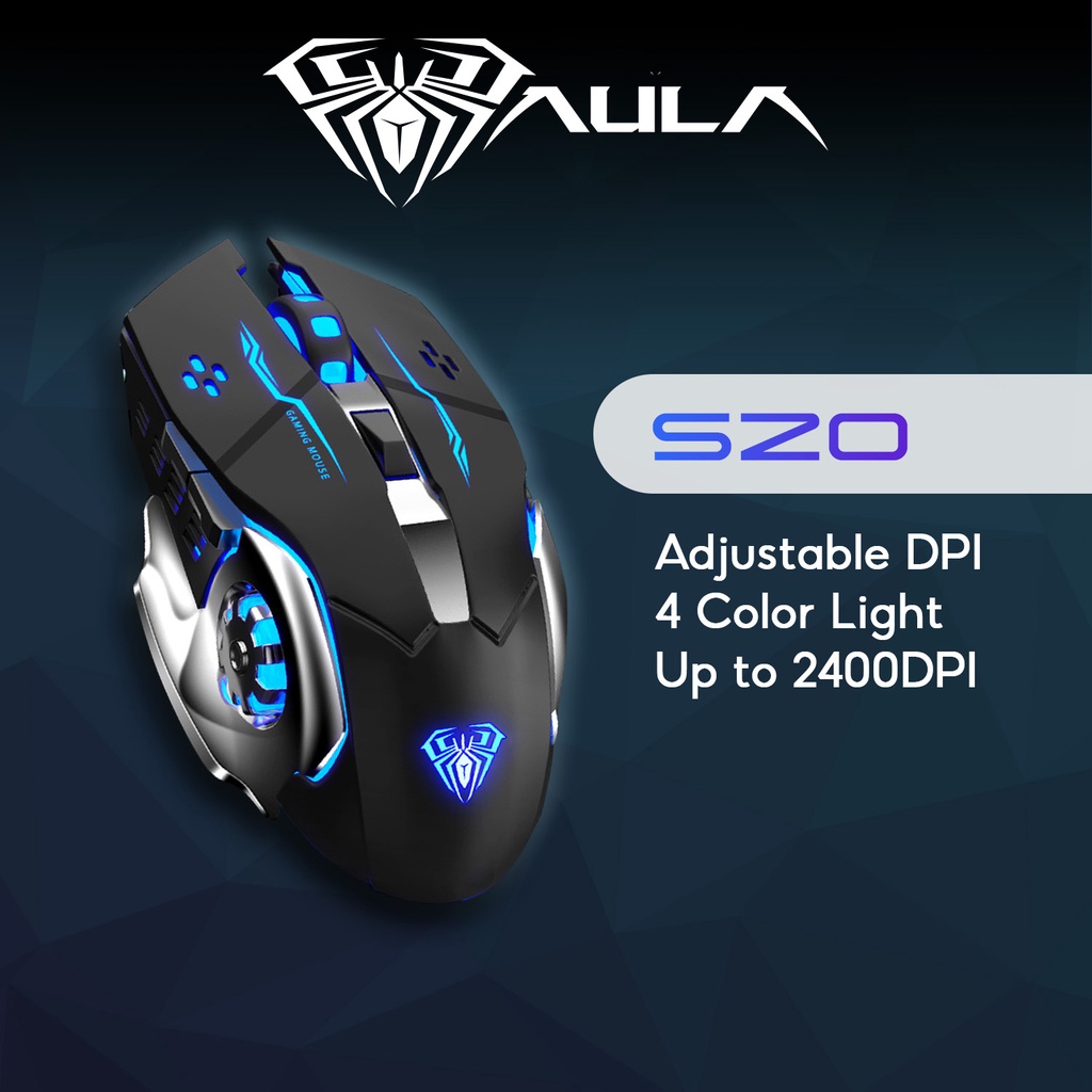 AULA S20 Gaming Mouse Professional Adjustable DPI Programmable Cool