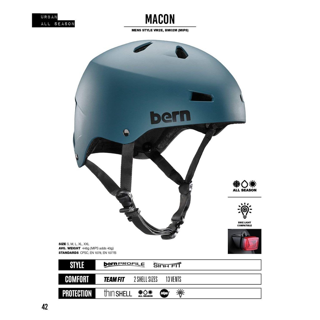 Bern Macon Mens EPS Bike Cycle Helmet Thin Shell S-ML-XL2XL-3XL Satin Grey 