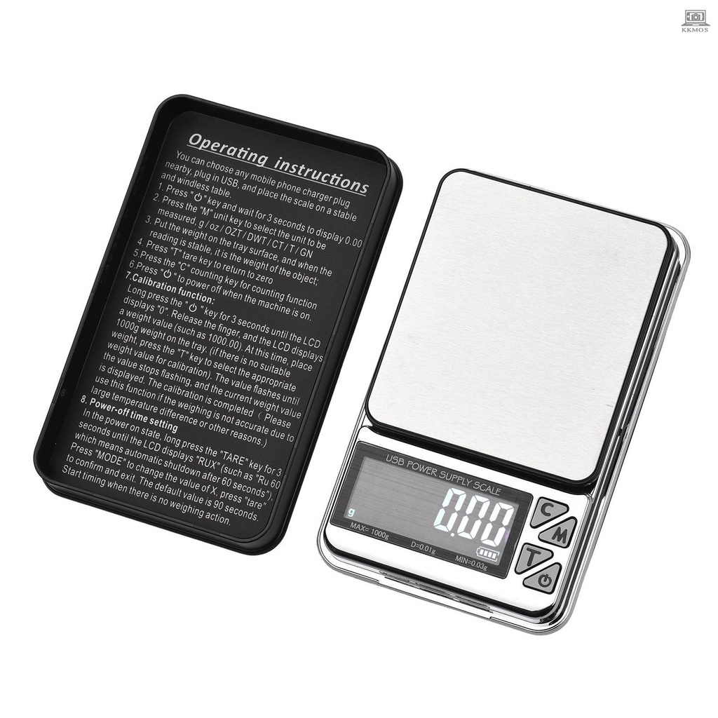 KMOS Rechargeable Digital Pocket Scale Jewelry Electronic Scale Mini
