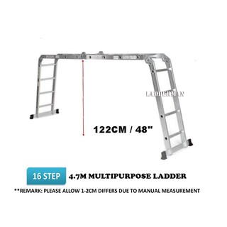 16 STEP (4.7M) / 12 STEP (3.7M) ALUMINIUM MULTIPURPOSE LADDER M37 / M47 ...