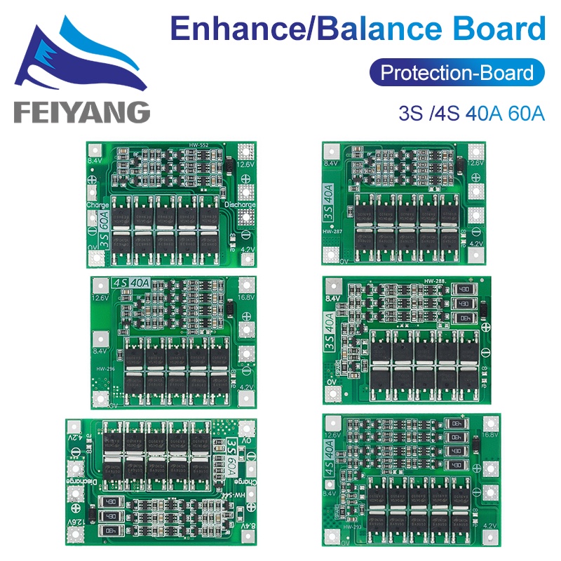 4S 14.8V 16.8V 40A 18650 Li-ion Lithium Battery Protection Board with Balance WF 