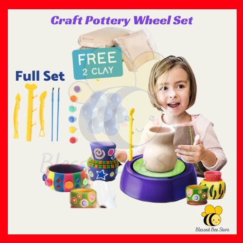 Kid Art & Craft Pottery Wheel Set Creative Clay Toy Ceramic Pottery Machine Kids Craft Toys For Boys Girls DIY Handmake