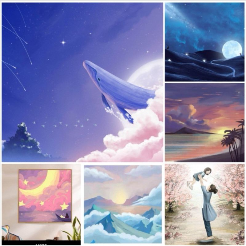 Paint by number 20x20cm with frame diy oil painting by numbers number