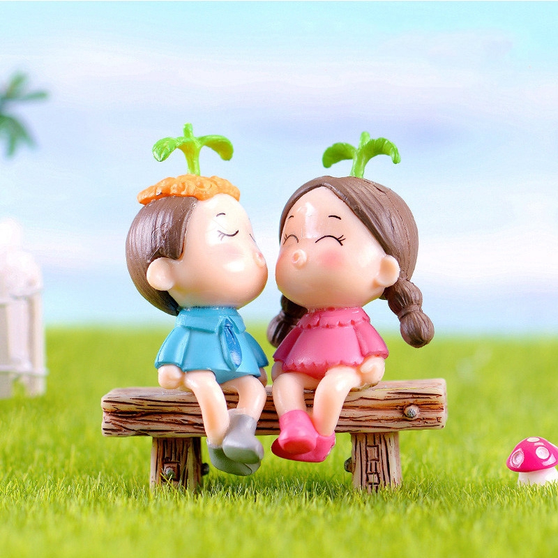 2 Pc Lover Kissing Boy Girl Miniature Figurine Cartoon Wedding Cake Home Decor Shopee Malaysia