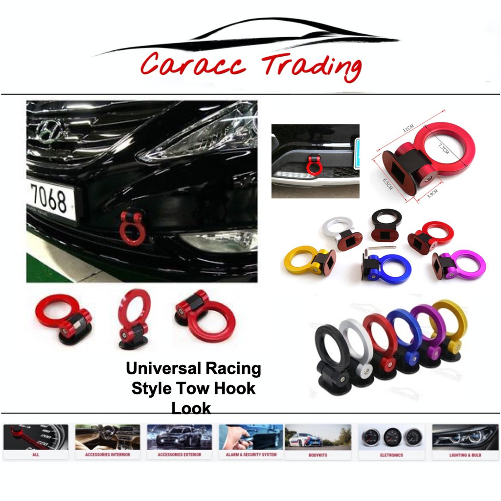 BST Universal car Dummy Tow Towing Hook Rear Bumper Body Kit Kereta