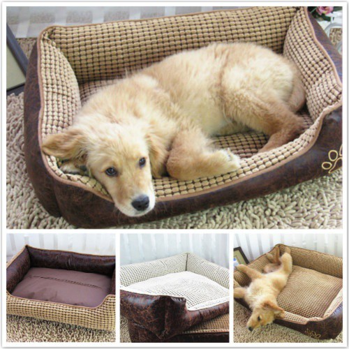 Cat Big Dog Pet House Bed Soft Short Plush Kennel Sofa Puppy Couch