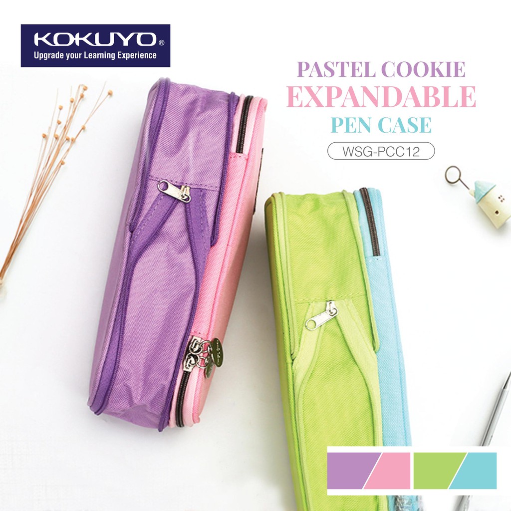 KOKUYO WSGPCC121/2 PASTEL COOKIE EXPANDABLE PEN CASE PENCIL CASE