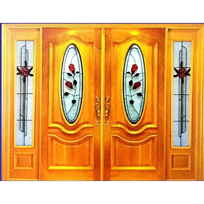 Solid Timber Door Leaf With Decorative Glass Shopee Malaysia
