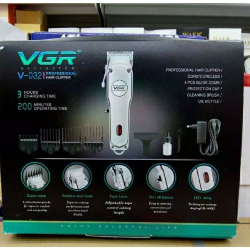 💯💯💯VGR V-032 Steel Cordless Clipper Professional Hair Trimmer Rechargeable Hair Clipper🔥🔥🔥