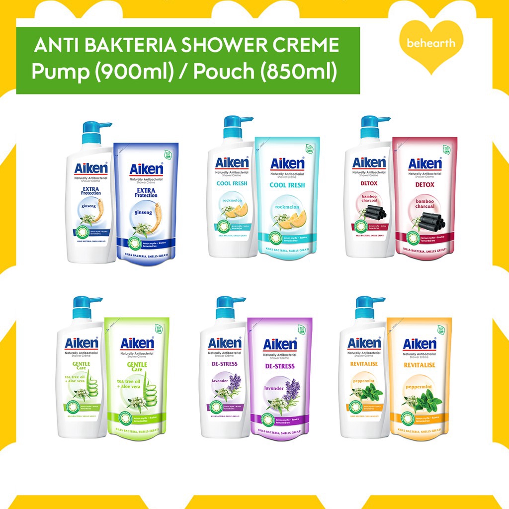 Aiken Shower Pump 900ml Or Refill Pouch 850 Ml Bath Soap Creme Cream