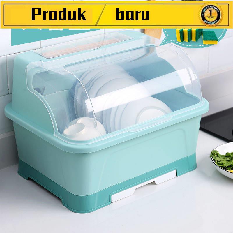 Ready Stock Rak Pinggan Bertutup Dish Rack With Cover Laci Almari Jenis Longkang Rak Pinggan Mangkuk Dapur Kotak Penyimpanan Pinggan Mangkuk Rak Penyimpanan Plastik Yang Lebih Besar