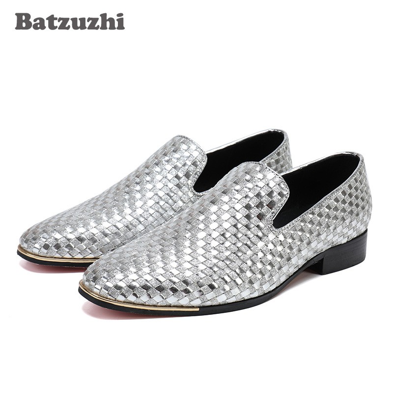 Men Fashion Nightclub Hair Stylist Shoes For Men Leather Low Heels