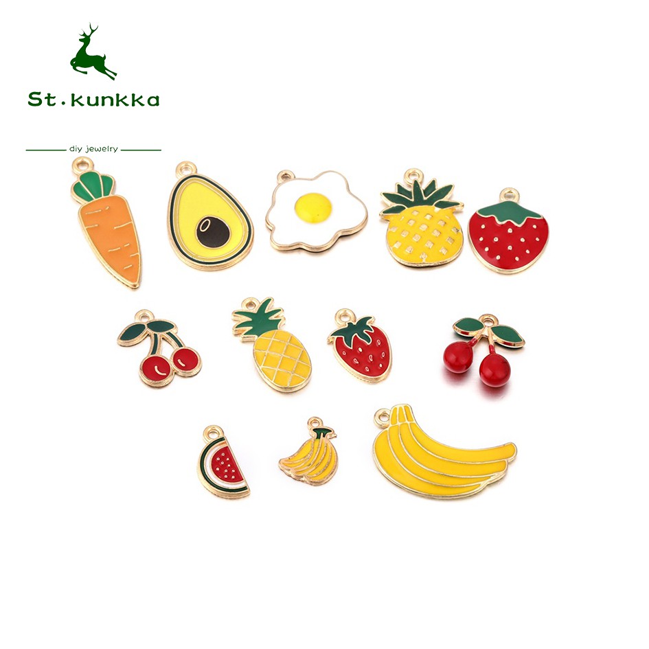 St.kunkka 10pcs/lot New Product Fruit Strawberry Pendant Making Key Chains, Necklaces, Bracelets Jewelry Accessories