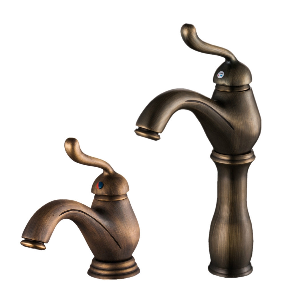 Bathroom Faucet Antique Bronze Brass Tap Single Handled Face Basin