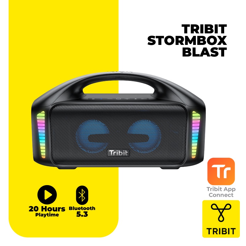 Tribit Stormbox Blast Bluetooth Speaker 90W, Bluetooth 5.3, Outdoor RGB Light IPX7 Water Proof Party TWS Pairing