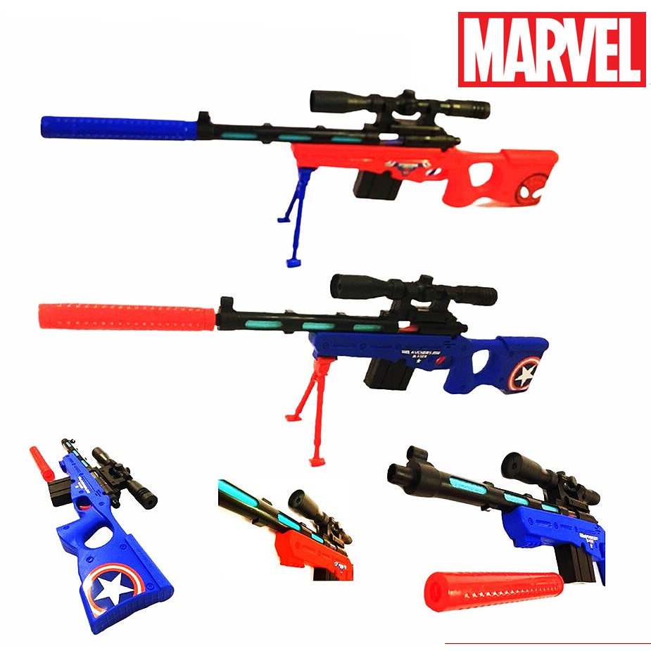 Battery Operated Sounds & Light Marvel Avengers Blaster Toy Sniper Rifles For Kids Action Toys Pretend Play